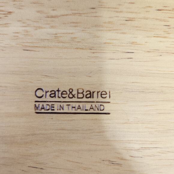 Crate & Barrel Beechwood Chip Dip Bowl Party Holiday Serving Dish Appetizer Tray - Picture 6 of 12